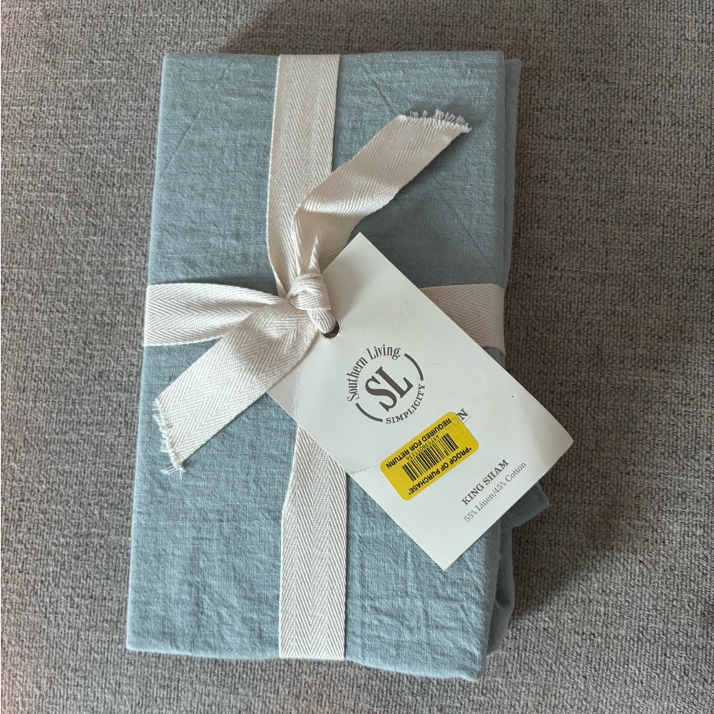 Southern Living Garrison Aqua Linen Cotton King Sham 20x36 Simplicity Dillard’s